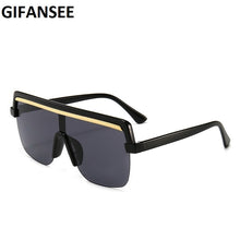 Carica l&#39;immagine nel visualizzatore di Gallery, Rimless Sunglasses Square Women Men Oversize 2023 Retro Brand Design Flat Top Rectangle Eyewear UV400 Big Shades Oculos Female