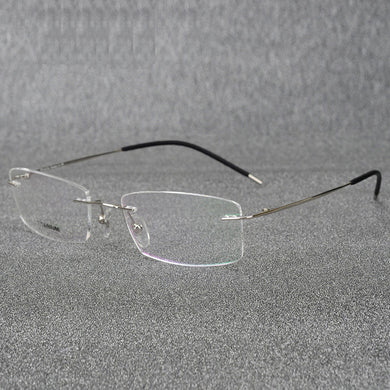 Rimless Titanium Eyeglasses Frame Super Lightweighted Flexible Titanium Alloy Temple Legs Optical Glasses Spectacles