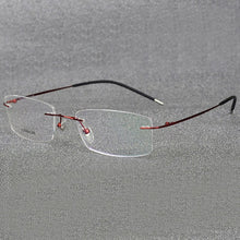Load image into Gallery viewer, Rimless Titanium Eyeglasses Frame Super Lightweighted Flexible Titanium Alloy Temple Legs Optical Glasses Spectacles