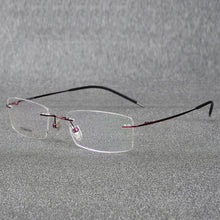 Load image into Gallery viewer, Rimless Titanium Eyeglasses Frame Super Lightweighted Flexible Titanium Alloy Temple Legs Optical Glasses Spectacles