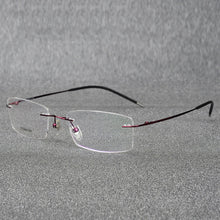Load image into Gallery viewer, Rimless Titanium Eyeglasses Frame Super Lightweighted Flexible Titanium Alloy Temple Legs Optical Glasses Spectacles