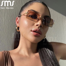 Load image into Gallery viewer, Rimless Vintage Sunglasses Women Rectangle Retro Sun Glasses Men Punk Eyeglasses Metal Shades Oculos Unisex Eyewear UV400