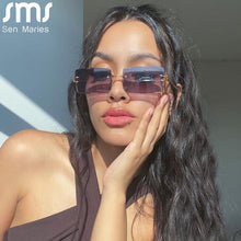 Load image into Gallery viewer, Rimless Vintage Sunglasses Women Rectangle Retro Sun Glasses Men Punk Eyeglasses Metal Shades Oculos Unisex Eyewear UV400
