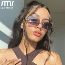 Load image into Gallery viewer, Rimless Vintage Sunglasses Women Rectangle Retro Sun Glasses Men Punk Eyeglasses Metal Shades Oculos Unisex Eyewear UV400