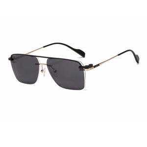Rimless metal clip on aviation sunglasses big size optical eyeglasses frame with polarized sun glasses lenses 33093