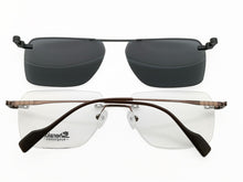 Load image into Gallery viewer, Rimless metal clip on aviation sunglasses big size optical eyeglasses frame with polarized sun glasses lenses 33093