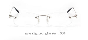 Rimless metal frame Nearsighted glass Ultralight Boxed Shortsighted Myopia glasses Women Men -1.0 -1.5 -2 -2.5 -3 -3.5 -4