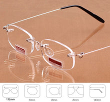 Load image into Gallery viewer, Rimless metal frame Nearsighted glass Ultralight Boxed Shortsighted Myopia glasses Women Men -1.0 -1.5 -2 -2.5 -3 -3.5 -4