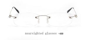 Rimless metal frame Nearsighted glass Ultralight Boxed Shortsighted Myopia glasses Women Men -1.0 -1.5 -2 -2.5 -3 -3.5 -4