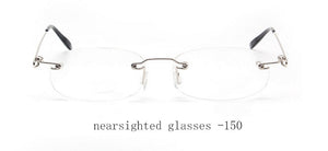 Rimless metal frame Nearsighted glass Ultralight Boxed Shortsighted Myopia glasses Women Men -1.0 -1.5 -2 -2.5 -3 -3.5 -4