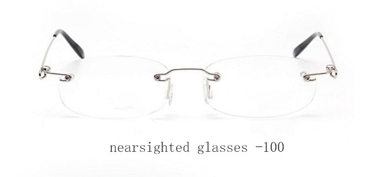 Rimless metal frame Nearsighted glass Ultralight Boxed Shortsighted Myopia glasses Women Men -1.0 -1.5 -2 -2.5 -3 -3.5 -4