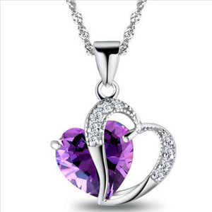 2018 Sell like Hot Cakes 6 colors Top Class lady Fashion Heart Pendant Necklace Crystal jewelry New Girls Women Jewelry