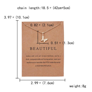 Butterfly Elephant Pearl Of Love Gold-color Pendant Necklaces Clavicle Chains Necklace Fashion Necklace Women Jewelry