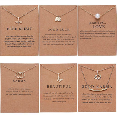 Butterfly Elephant Pearl Of Love Gold-color Pendant Necklaces Clavicle Chains Necklace Fashion Necklace Women Jewelry