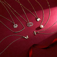 Carica l&#39;immagine nel visualizzatore di Gallery, Butterfly Elephant Pearl Of Love Gold-color Pendant Necklaces Clavicle Chains Necklace Fashion Necklace Women Jewelry