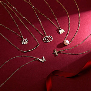 Butterfly Elephant Pearl Of Love Gold-color Pendant Necklaces Clavicle Chains Necklace Fashion Necklace Women Jewelry