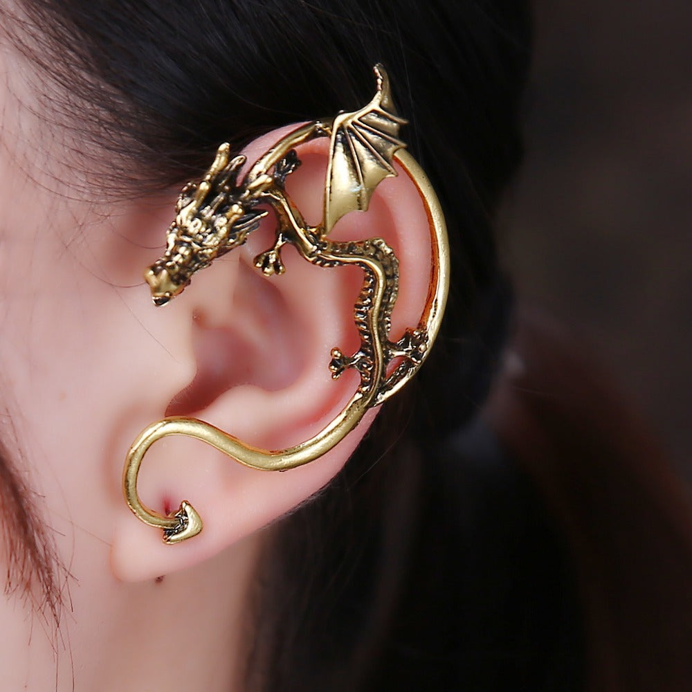 vintage Dragon earring stainless steel Hoop earrings for women men jewelry gift Game of Thrones earring
