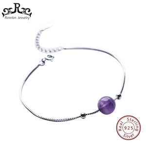 Real 925 Sterling Silver Women Charm Bracelets Three Colos Quartz Silver Female Party Bracelet Anniversary Fine Jewelry