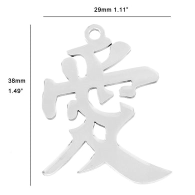 Chinese love letter collier femme necklace love feeling symb charm kolye stainless steel long Necklaces jewelry gift