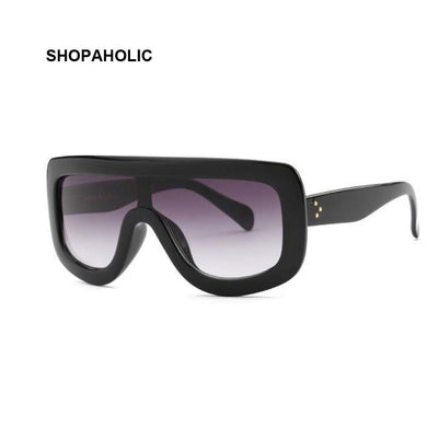 Rivet Retro Black Ladies Sunglasses Women Brand Designer Sexy Sun Glasses for Women Flat Top Vintage  Sunglasses Female