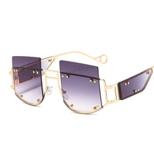 Load image into Gallery viewer, Rivet Vintage Sunglasses Women  Sunglasses Men Big Frame Retro Sun Glasses Super Star Eyewear For Female