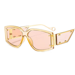 Rivet Vintage Sunglasses Women Men 2023 Small Frames Eyeglasses Steampunk Punk Sunglasses Men Retro Eyewear UV400