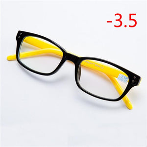 Rivets Square Finished Myopia Glasses Women Men PC Frames Short-sight Eye Glasses Diopter -1.0 -1.5 -2.0 -2.5 -3.0 -3.5 -4.0