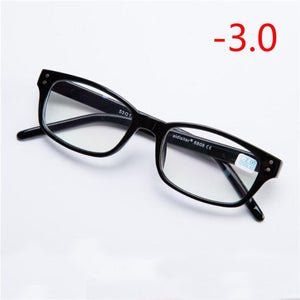 Rivets Square Finished Myopia Glasses Women Men PC Frames Short-sight Eye Glasses Diopter -1.0 -1.5 -2.0 -2.5 -3.0 -3.5 -4.0