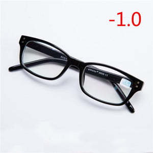 Rivets Square Finished Myopia Glasses Women Men PC Frames Short-sight Eye Glasses Diopter -1.0 -1.5 -2.0 -2.5 -3.0 -3.5 -4.0
