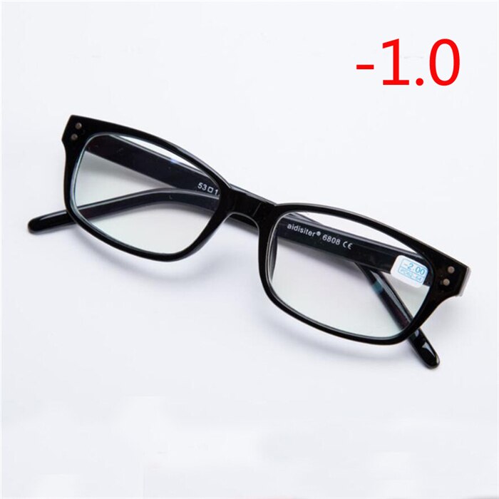 Rivets Square Finished Myopia Glasses Women Men PC Frames Short-sight Eye Glasses Diopter -1.0 -1.5 -2.0 -2.5 -3.0 -3.5 -4.0