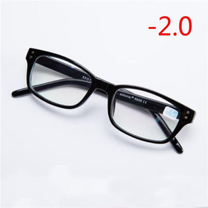 Rivets Square Finished Myopia Glasses Women Men PC Frames Short-sight Eye Glasses Diopter -1.0 -1.5 -2.0 -2.5 -3.0 -3.5 -4.0