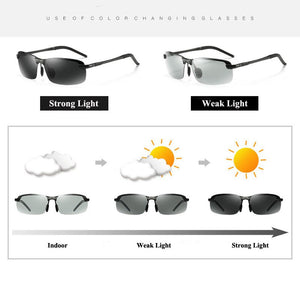 RoShari A52 Discolored sunglasses men polarized  Photochromic Professional driving Sun Glasses gafas de sol hombre