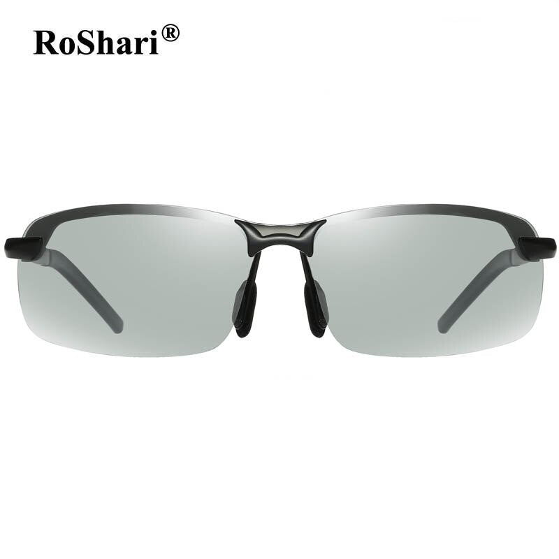 RoShari A52 Discolored sunglasses men polarized  Photochromic Professional driving Sun Glasses gafas de sol hombre