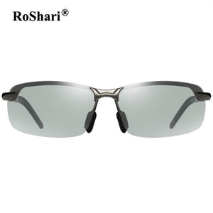 RoShari A52 Discolored sunglasses men polarized  Photochromic Professional driving Sun Glasses gafas de sol hombre