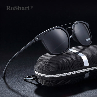RoShari Brand Sunglasses Polarized Lens Unisex Retro TR90 Vintage Eyewear Accessories Sun Glasses Oculos For Men Women P0018
