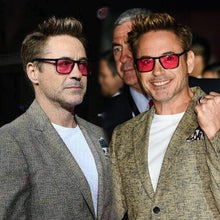 Load image into Gallery viewer, Robert Downey Sunglasses Red Lens Sunglasses Iron Man Sunglasses Retro Square Sunglasses for Men Vintage Polarized Sunglasses