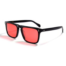 Load image into Gallery viewer, Robert Downey Sunglasses Red Lens Sunglasses Iron Man Sunglasses Retro Square Sunglasses for Men Vintage Polarized Sunglasses