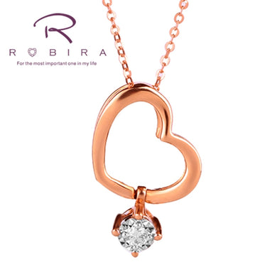 Style Diamond Chain Necklaces & Pendants 18K Rose Gold Color Fashion Wedding Engagement Jewelry For Women