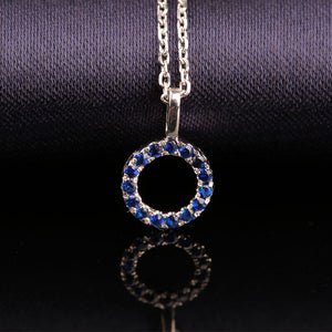 Elegant Sapphire Blue Jewelry 14K Gold Natural Gemstone Pendants Fashion Necklace Statement Fine Jewelry for Women