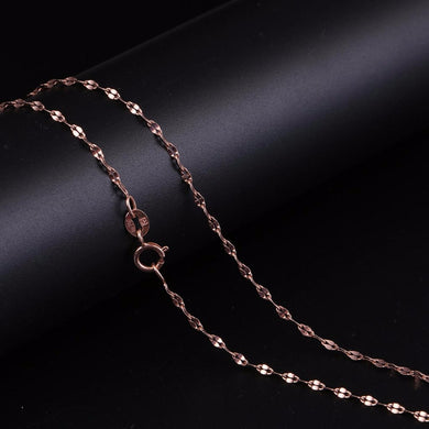 Real 18K Rose Gold Necklaces for Women Simple Jewelry Classic Top Fashion Chain Necklace Lovers Gift Initial Choker