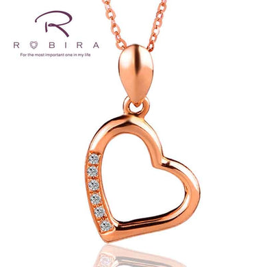 Simple Love Heart Pendant Necklaces 18K Rose Gold Choker Charm Necklace Colar For Women Jewelry Gifts