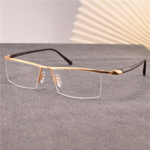 Rockjoy Oversized Eyeglasses Frames Men 160mm Wide Glasses Male Spectacles Semi Rimless Eyewear Plain Lens