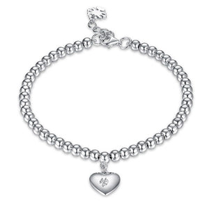 Romantic Authentic 925 Sterling Silver Bracelets With Heart Charm For Women Anniversary Birthd Fine Jewelry Gift HA29A