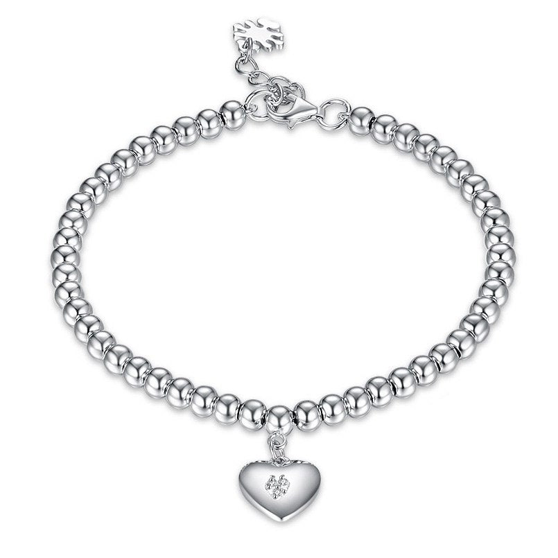 Romantic Authentic 925 Sterling Silver Bracelets With Heart Charm For Women Anniversary Birthd Fine Jewelry Gift HA29A
