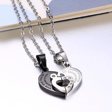 Carica l&#39;immagine nel visualizzatore di Gallery, Romantic Couples Heart Key Crystal Necklaces Jewelries Her &amp; His Love Forever Pendant Set Valentine Stainless Steel Necklaces