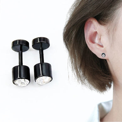 Romantic Elegant Jewelry Crystal Stud Earrings For Lover Party Gift Round Sparkling Women Man Earring Accessories