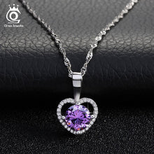 Load image into Gallery viewer, Romantic Love Heart Pendant Necklace with 2 ct Heart and Arrow Cut AAA Grade Zircon Best Jewelry Gift for Ladies ON96
