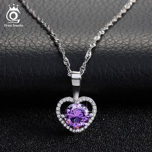 Romantic Love Heart Pendant Necklace with 2 ct Heart and Arrow Cut AAA Grade Zircon Best Jewelry Gift for Ladies ON96