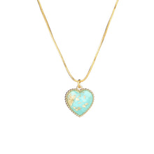 Load image into Gallery viewer, Romantic Sweet Cute Colorful Heart Shape Pendant Link Chain Necklaces for Women And Girls Wedding Engagement Accessories Jewelry