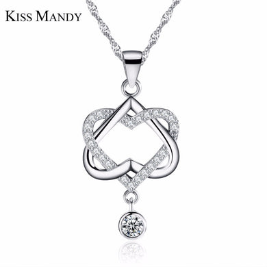 Romantic for Woman Cubic Zirconia 3 Layer Silver Color Silver Necklaces Fashion Jewelry HN19
